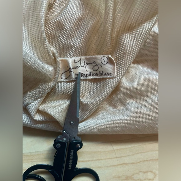 Shiny Vintage Papillon Blanc Blush Midi Slip Skirt - Picture 4 of 4